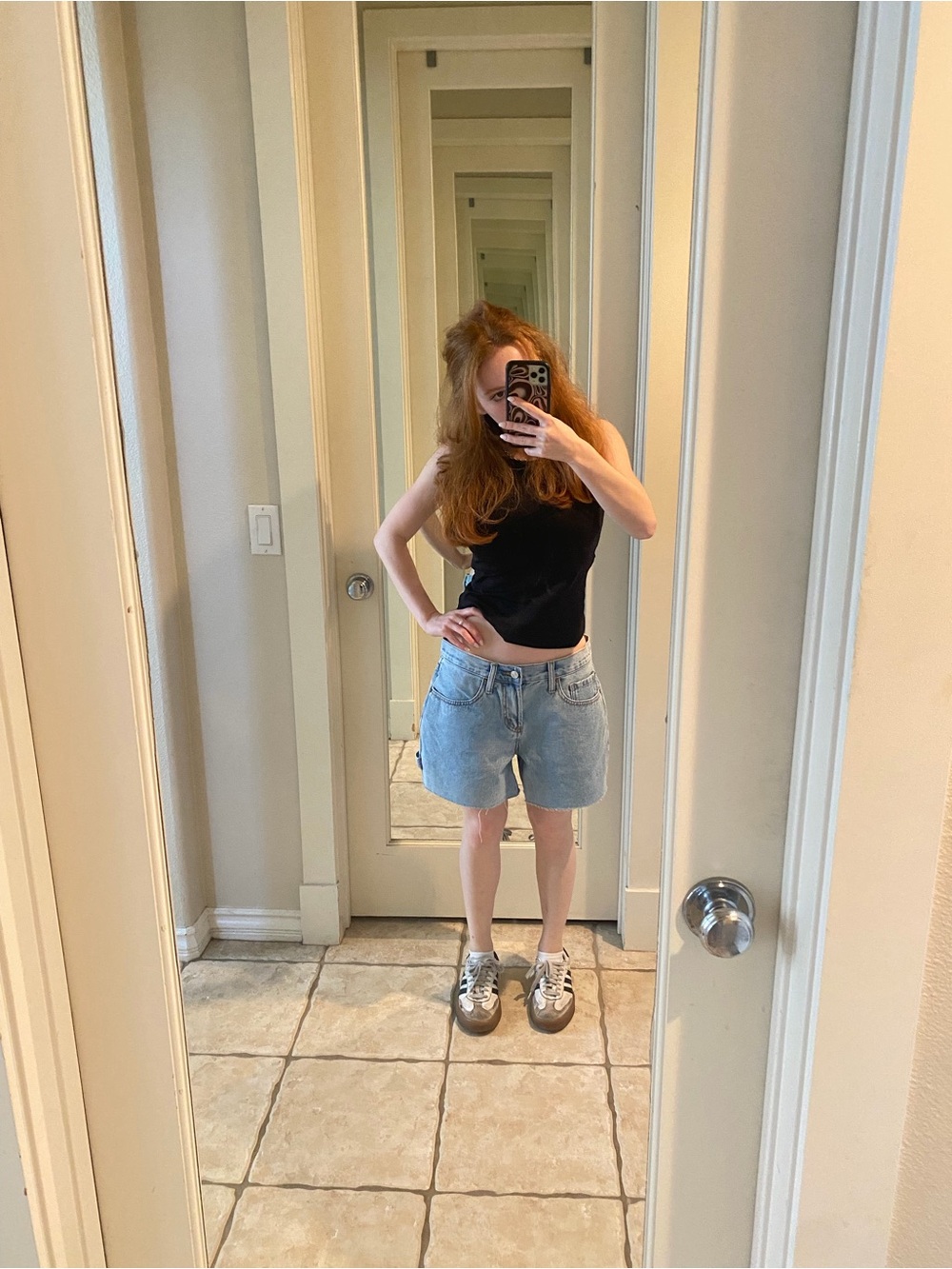 RSQ Light Blue Oversized Denim Jean Shorts